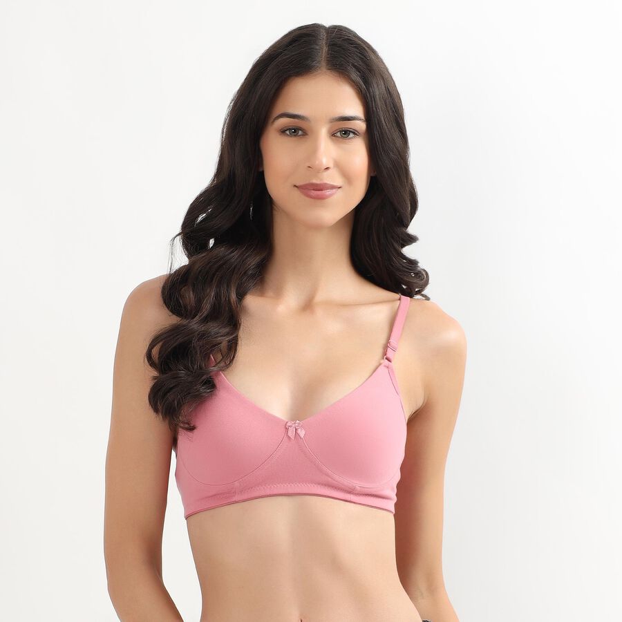 Women's Soft Pink Wire-Free Everyday Bra, Light Pink, large image number null