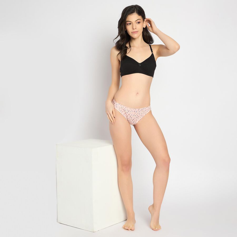 Ladies' 100% Cotton Bra , काला, large image number null