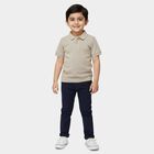 Boys Beige Polo Neck Casual T-Shirt, गहरा पीला, small