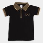 Boys' 100% Cotton Half Sleeves T-Shirt, काला, small image number null