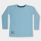 Boys Light Blue Crew Neck Casual T-Shirt, Mid Blue, small image number null
