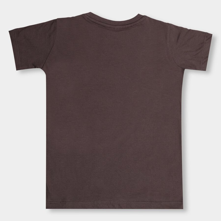 Boys' 100% Cotton Half Sleeves T-Shirt, गहरा ग्रे, large