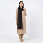 Women's Black Cotton Blend Embroidered Dupatta, Black, small