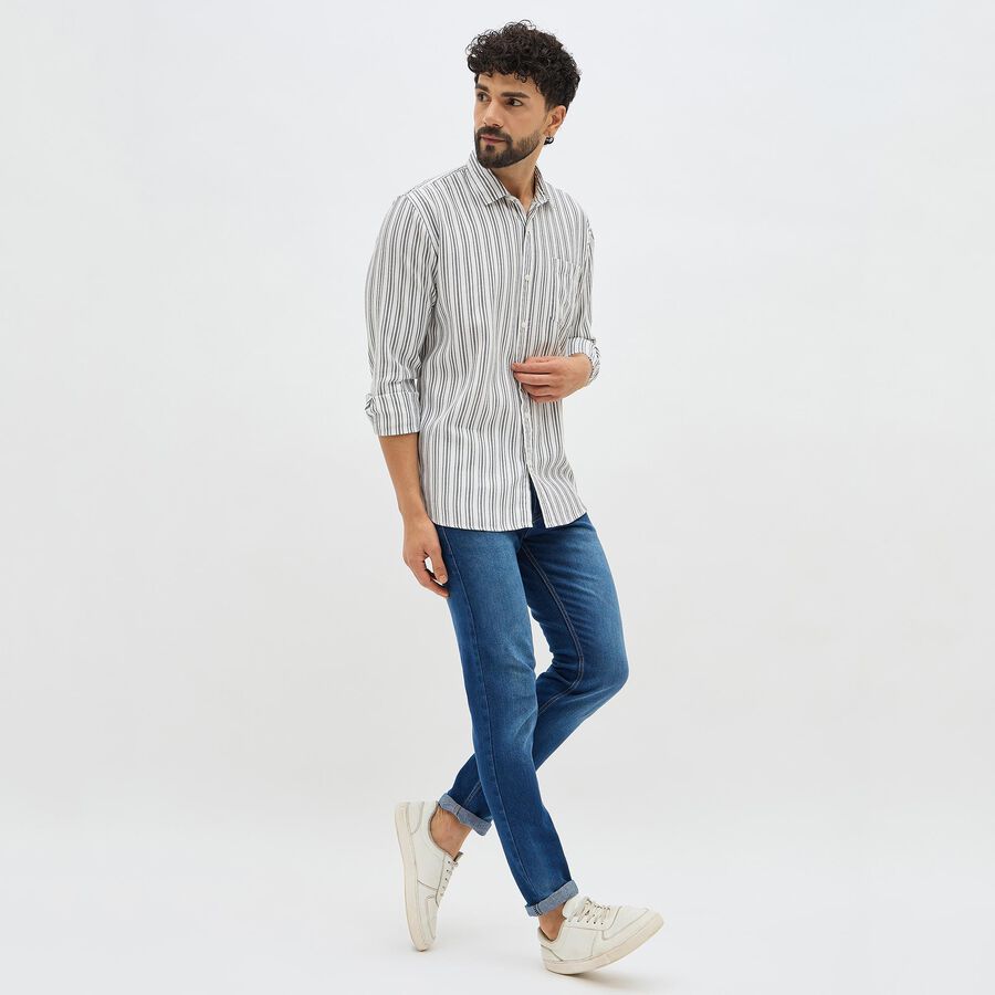 Men's Rich Eggshell White Classic Casual Shirt, सफ़ेद, large image number null