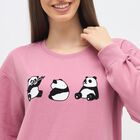 Women's Muted Pink Crew Neck Casual Sweatshirt, गुलाबी, small image number null