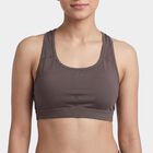 Women's Brown Seamless Sports Bra, Brown, small