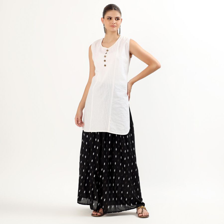 Women's Black Printed Straight Fit Lehenga Skirt , Black, large image number null