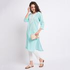 Ladies' 100% Cotton Kurta , एक्वा, small image number null