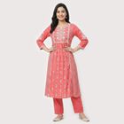 Women's Light Pink Floral Printed Ethnic Set, Light Pink, small