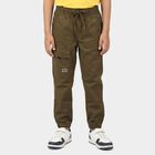 Boys' Olive Green Regular Fit Cargo Trousers, Olive, small