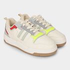 Men's Rich Eggshell White Lace-Up Casual Sneakers, White, small