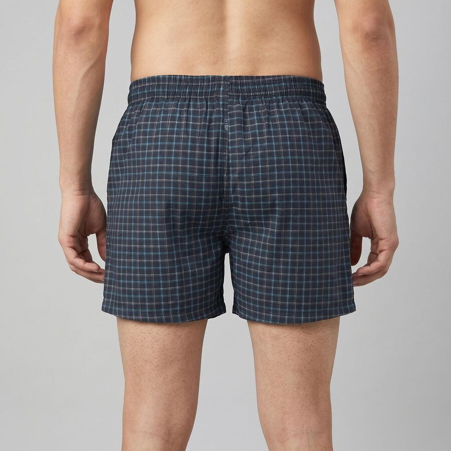 Men's Navy Blue Regular Fit Solid Boxers, Navy Blue, large