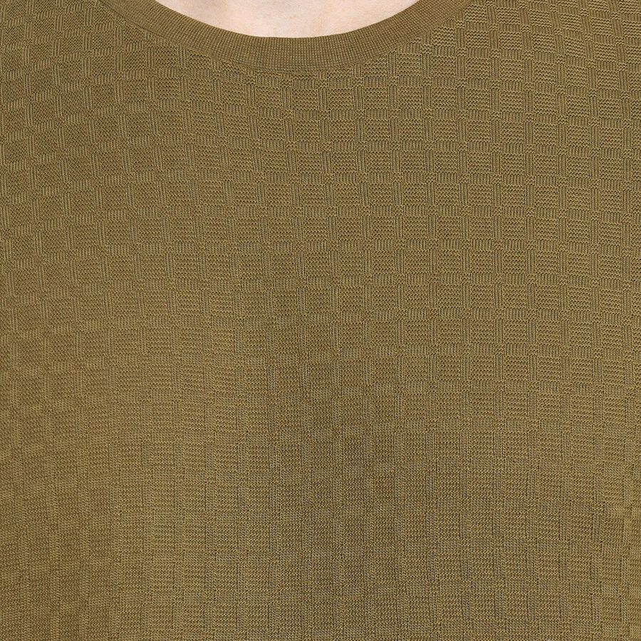 Men's Round Neck Half Sleeves T-Shirt, Brown, large image number null