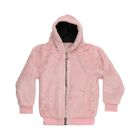Girls Light Pink Hooded Casual Jacket, हल्का गुलाबी, small