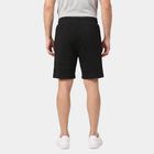Men's Black Regular Fit Drawstring Bermuda Shorts, काला, small