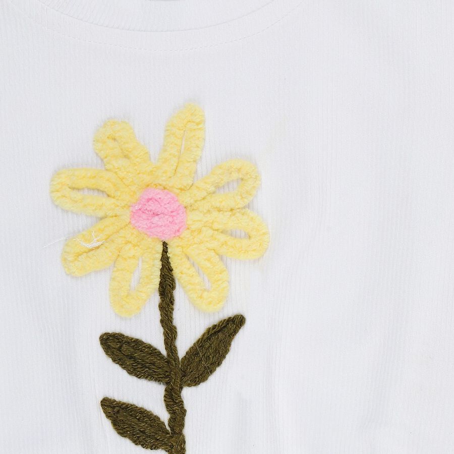 Girls' T-Shirt, सफ़ेद, large