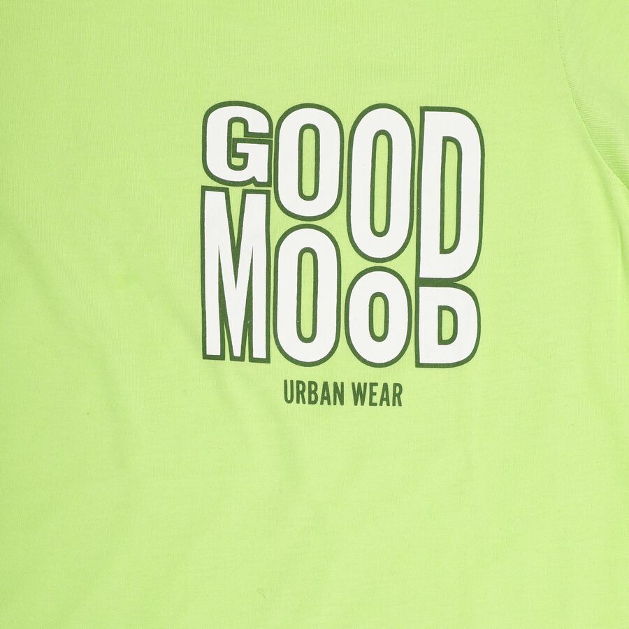 Boys' Half Sleeves T-Shirt, Light Green, large image number null