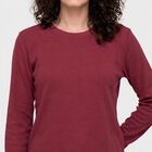 Women's Purple Round Neck Regular Top, Purple, small