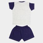 Infants Cotton Printed Baba Suit, Navy Blue, small image number null