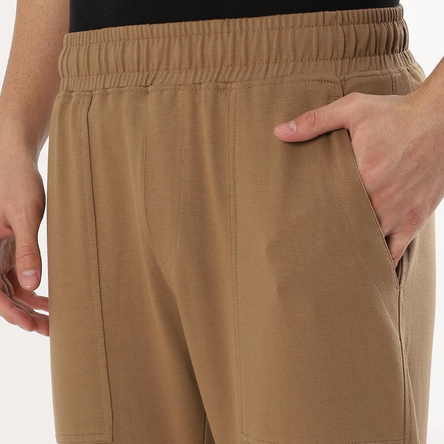 Men's Camel Brown Jogger Fit Track Pants, Brown, large image number null