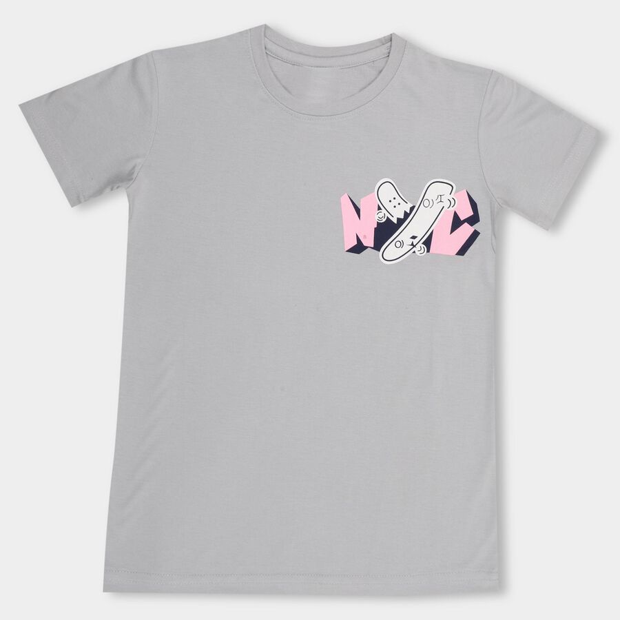 Boys' Half Sleeves T-Shirt, Dark Grey, large image number null