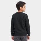 Boys' Dark Grey Crew Neck Pullover Graphic Print Sweatshirt, Dark Grey, small