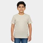 Boys' Half Sleeves T-Shirt, ऑफ व्हाइट, small