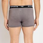 Men's 100% Cotton Trunks, Dark Grey, small