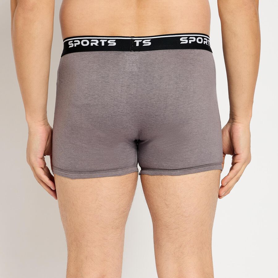Men's 100% Cotton Trunks, Dark Grey, large