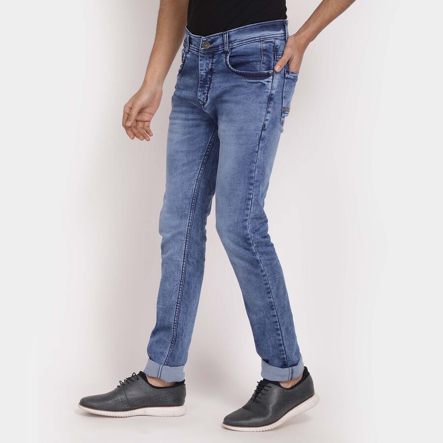 Overdyed 5 Pocket Skinny Fit Jeans, Light Blue, large image number null