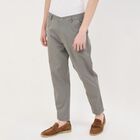 Men's Slim Fit Casual Trousers, Light Grey, small