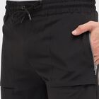 Men's Jet Black Regular Fit Zippered Track Pants, काला, small image number null