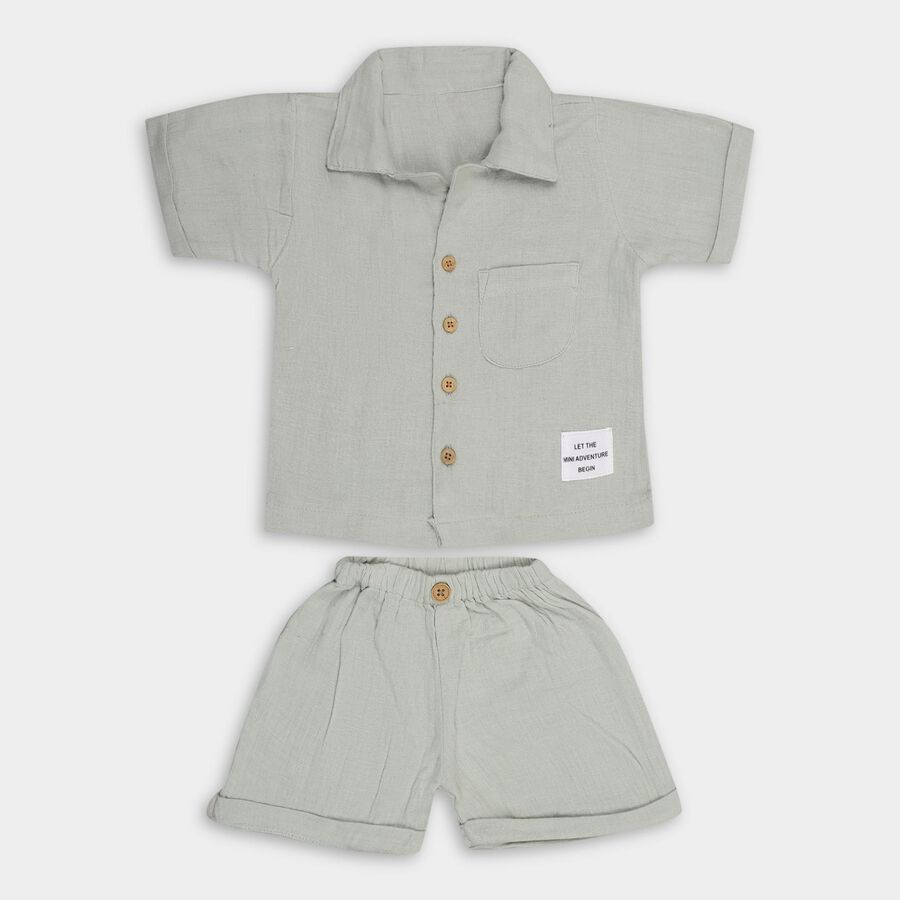 Infant Boys' 100% Cotton Baba Suit, हल्का हरा, large