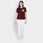 Ladies' Round Neck T-Shirt, Wine, small