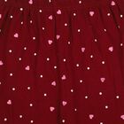 Girls Wine Straight Fit Heart Printed Pyjama, Wine, small