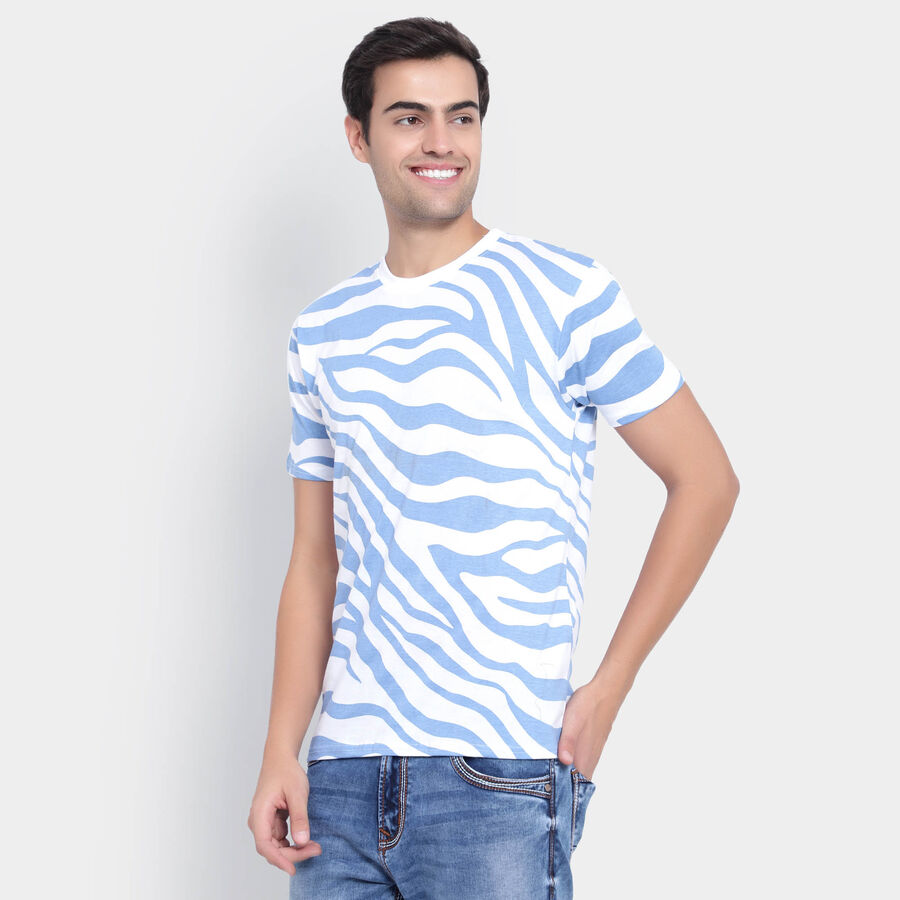 Cotton Round Neck T-Shirt, White, large image number null