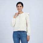 Women's Off-White Round Neck Classic Top, ऑफ व्हाइट, small