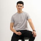 Men's Light Grey Round Neck T-Shirt, Light Grey, small