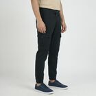 Men's Dark Green Slim Fit Casual Trousers, Dark Green, small