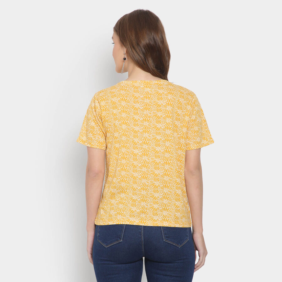 Round Neck T-Shirt, पीला, large image number null