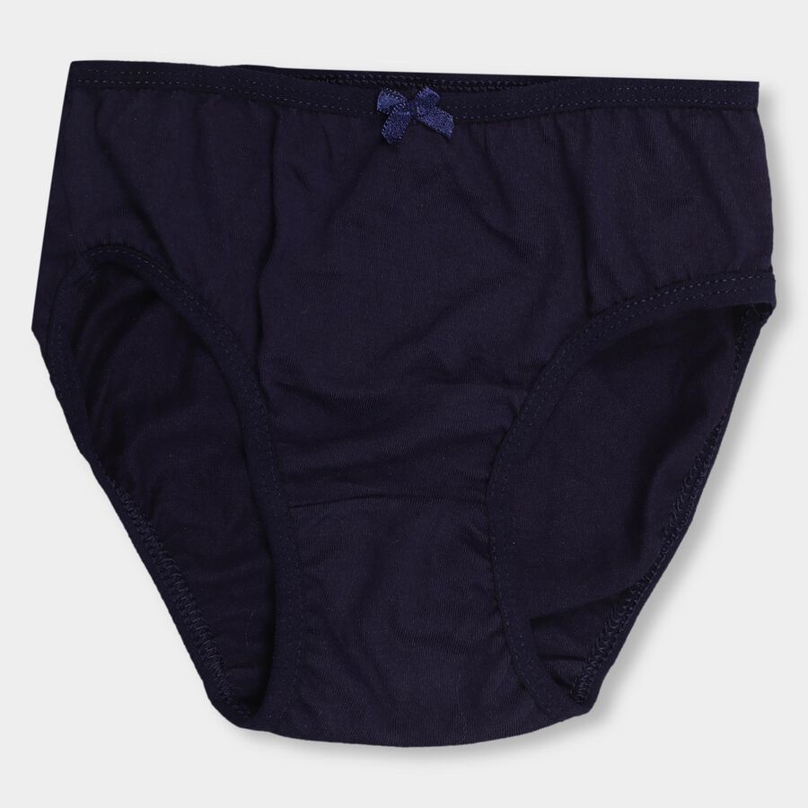 Girls' 100% Cotton V-Cut Panty , Navy Blue, large image number null