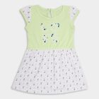 Infant Girls' 100% Cotton Frock, हल्का हरा, small image number null