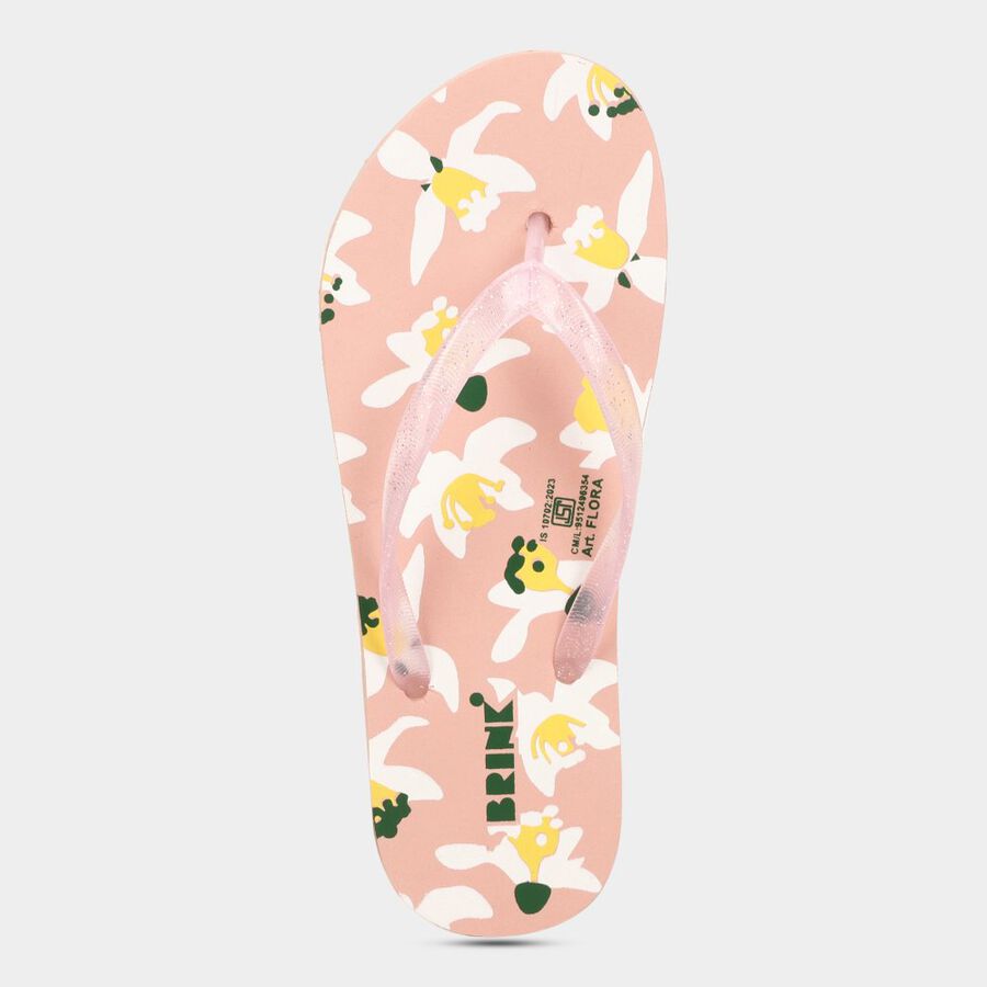 Womens Printed Sliders, पीच, large image number null