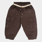Infants Cotton Solid Trousers, Brown, small image number null