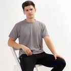 Men's Deep Grey Crew Neck Drifit T-Shirt, Dark Grey, small