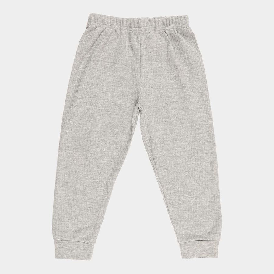 Boys Light Heather Grey Cotton Blend Thermal Lower, मिश्रित मध्यम ग्रे, large image number null