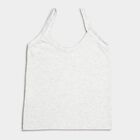 Girls Cotton Solid Vest, Melange Mid Grey, small image number null