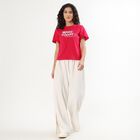 Women's Bright Fuchsia Cotton Round Neck Casual T-Shirt, रानी (फ्यूशिया), small