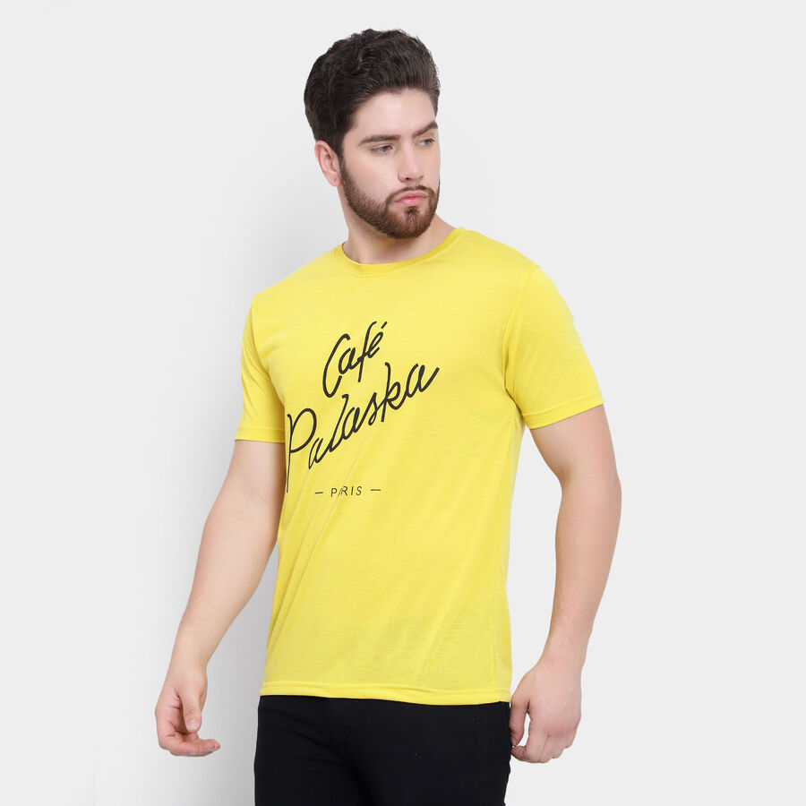Round Neck T-Shirt, Yellow, large image number null