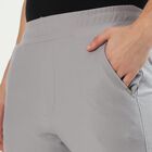 Men's Light Ash Grey Tapered Fit Track Pants, Light Grey, small